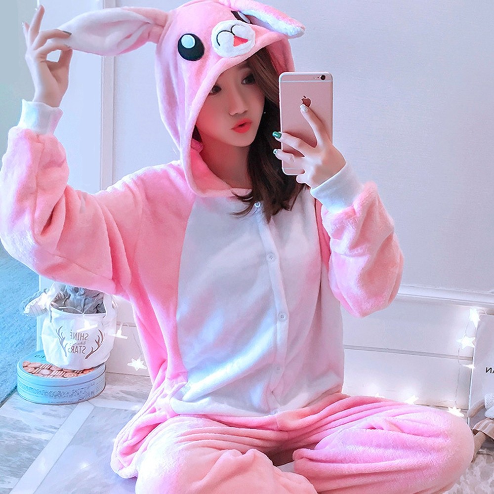 Cute Pink Bunny Onesie Costume Womens & Mens Rabbit Onesie