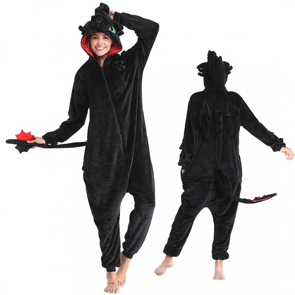 Toothless Onesie Pajamas Costume for Adults How to Train Your Dragon Onesies