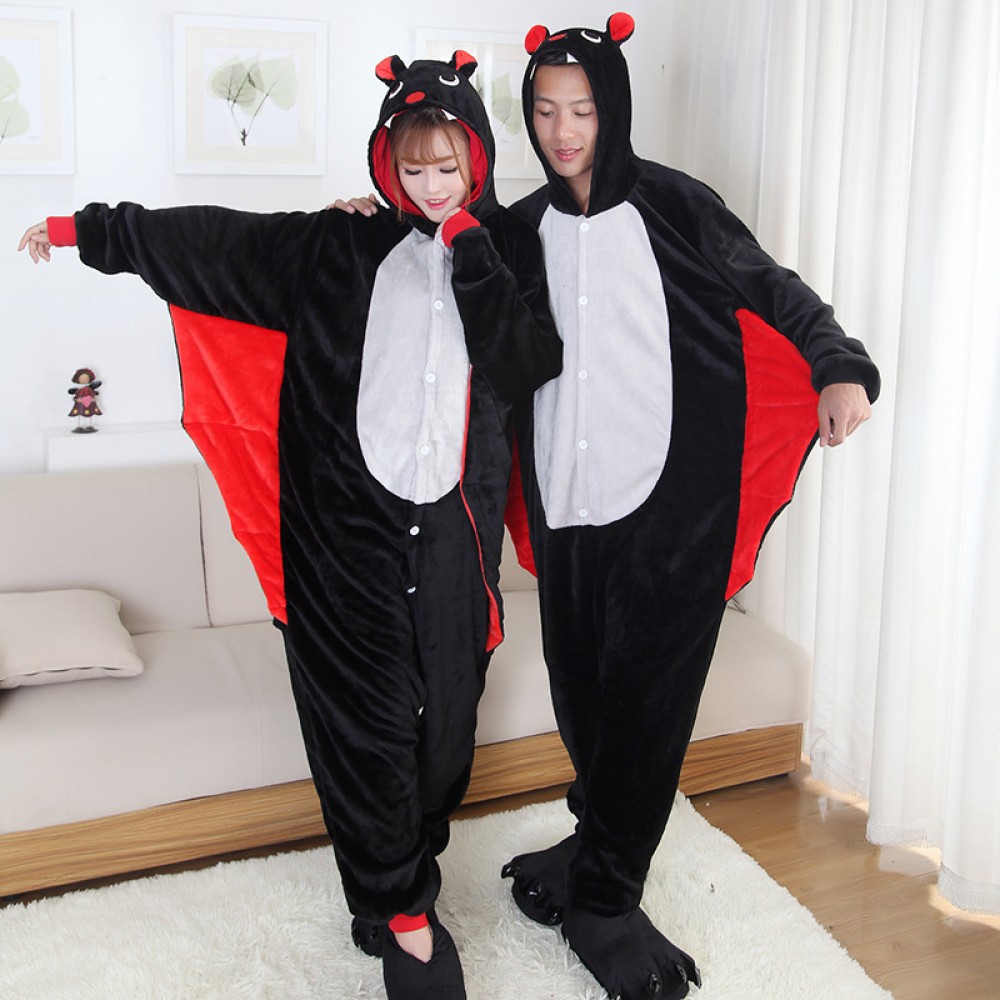 Bat Onesie Pajamas Costume for Couple Animal Onesies