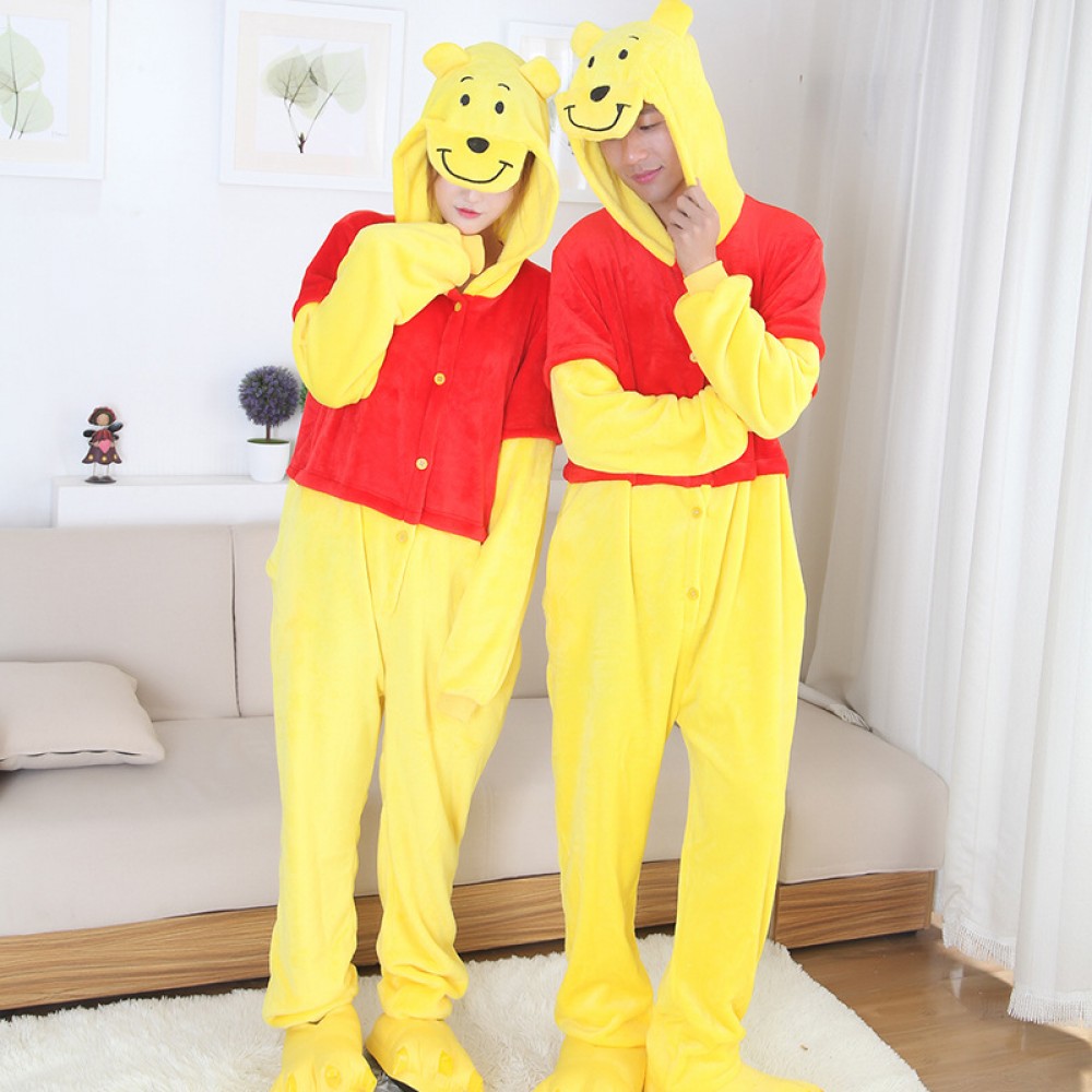 Winnie the Pooh Onesie Pajamas Costume for Couple Animal Onesies