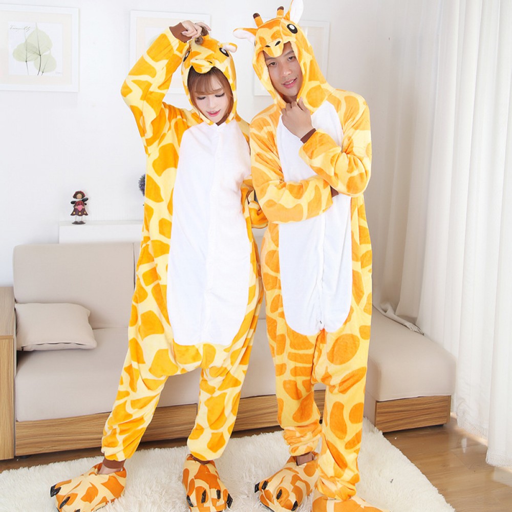 Giraffe Onesie Pajamas Costume for Couple Animal Onesies