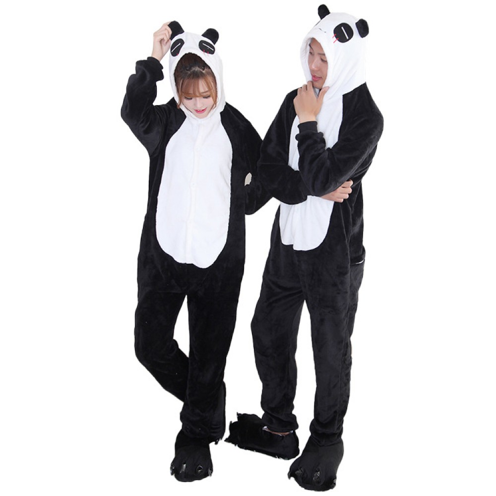 Panda Onesie Pajamas Costume for Couple Animal Onesies