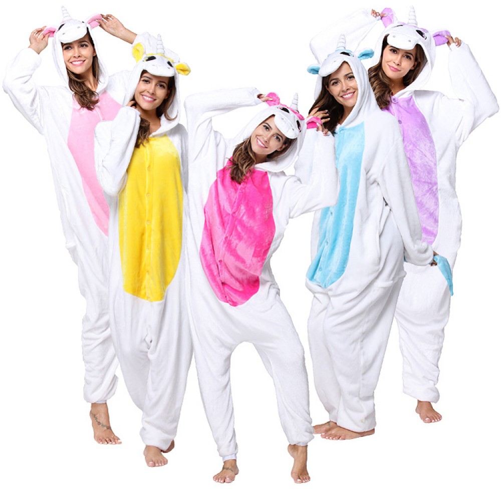 Unicorn Costume Onesie Pajamas Adult Animal Onesies for Couples