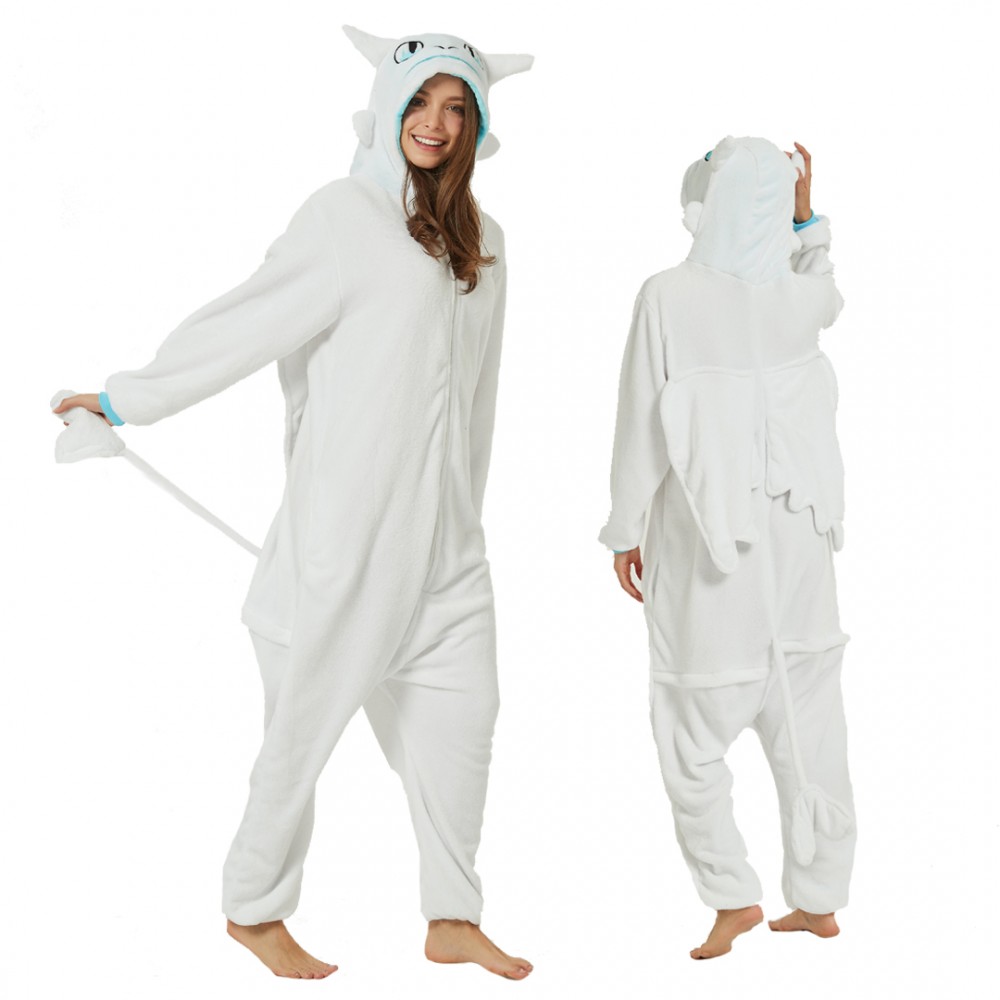 Light Fury Onesie Pajamas Costume for Adults How to Train Your Dragon Onesies