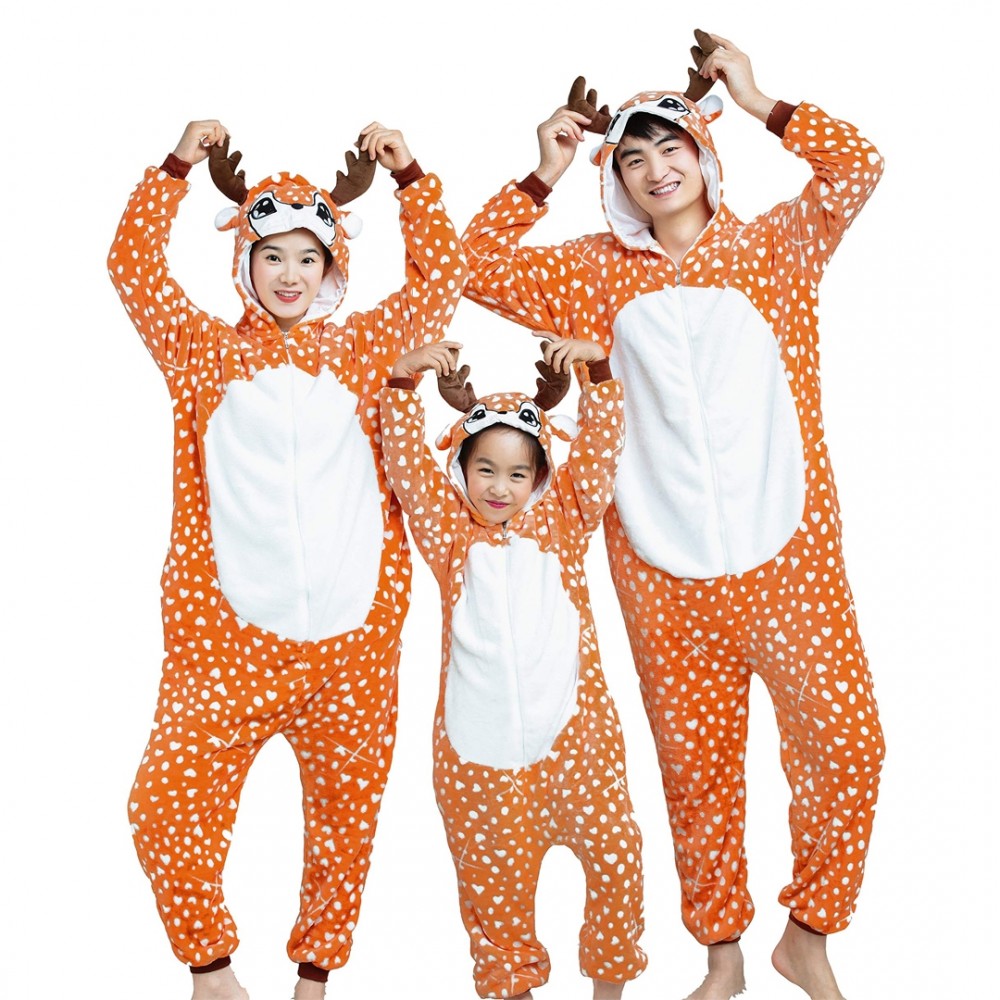 Deer Onesie for Adult & Kids Matching Family Animal Onesies Halloween Costumes