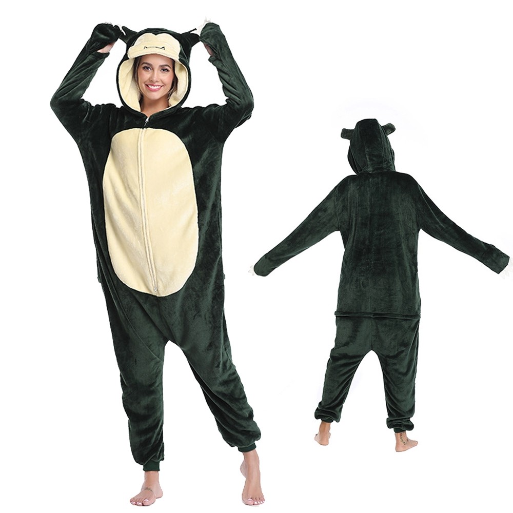 Snorlax Onesie for Adults Animal Onesies Flannel