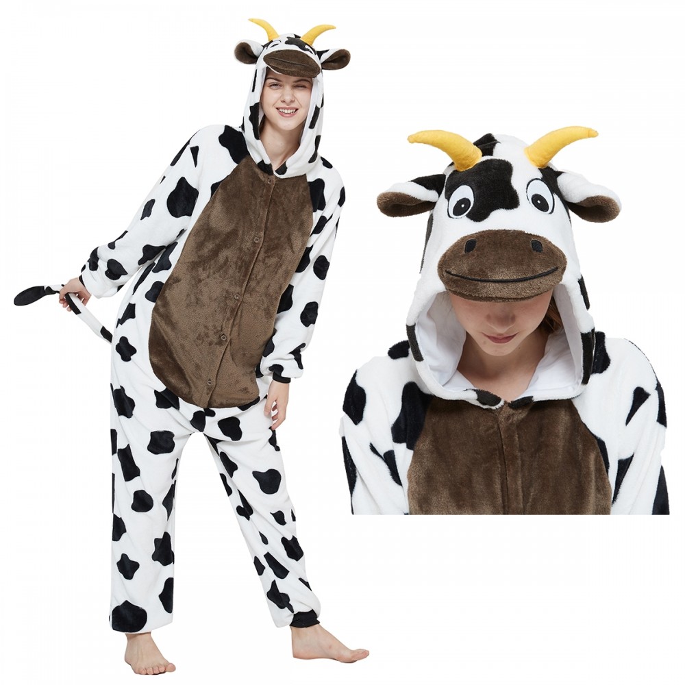 Cow Onesie Pajamas for Adults Animal Onesies Halloween Costumes