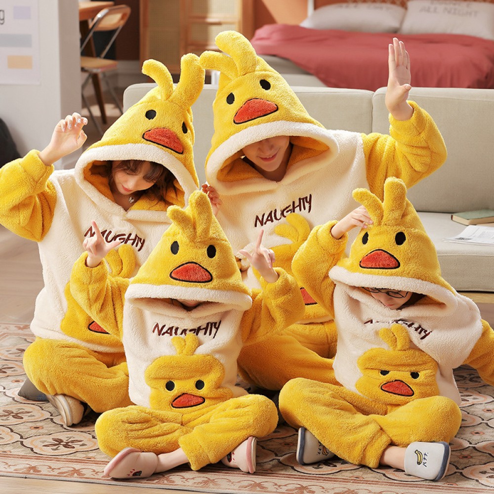 Yellow Chicken Matching Family Christmas Pajamas Set Holiday Pjs