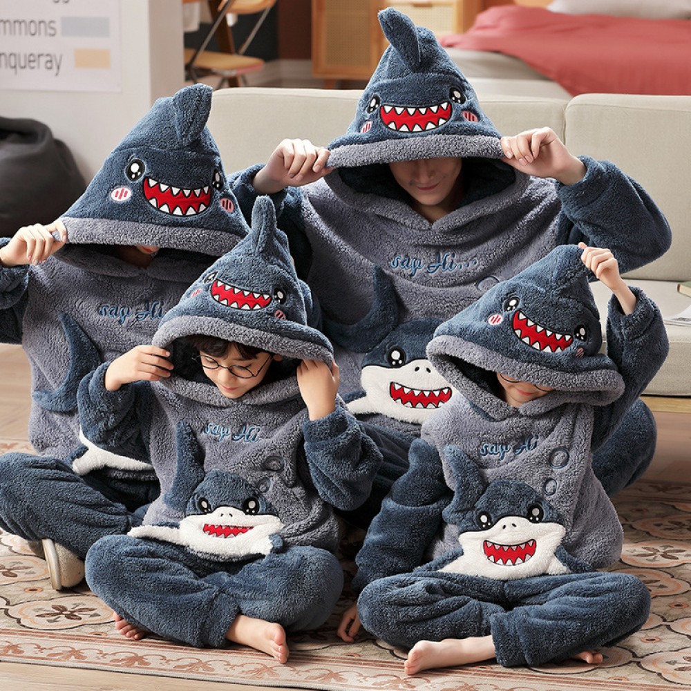 Shark Matching Family Christmas Pajamas Set Holiday Pjs