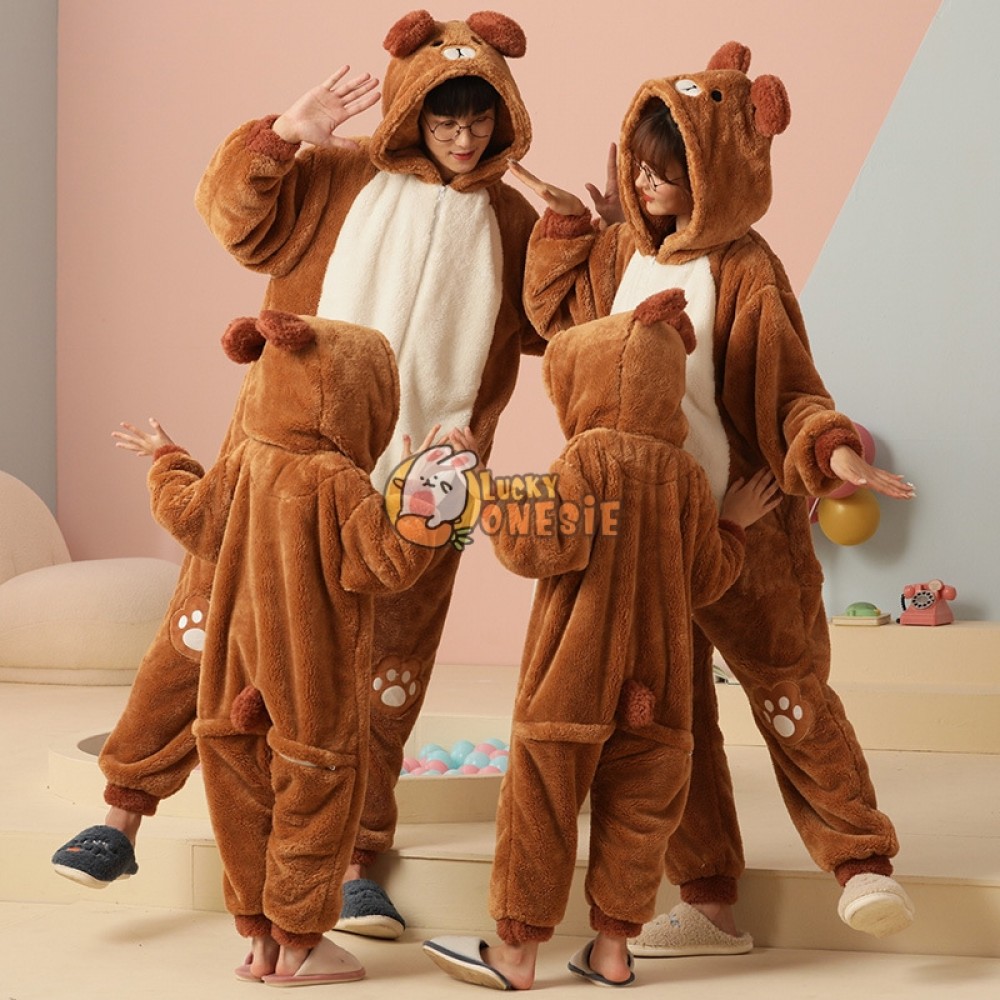 Brown Bear Matching Family Christmas Pajamas Set Holiday Pjs