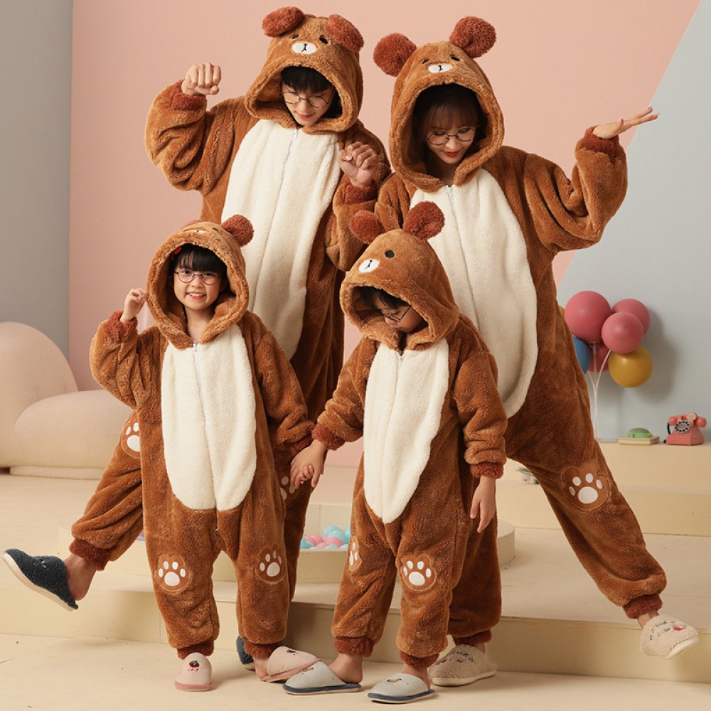 Brown Bear Matching Family Christmas Pajamas Set Holiday Pjs