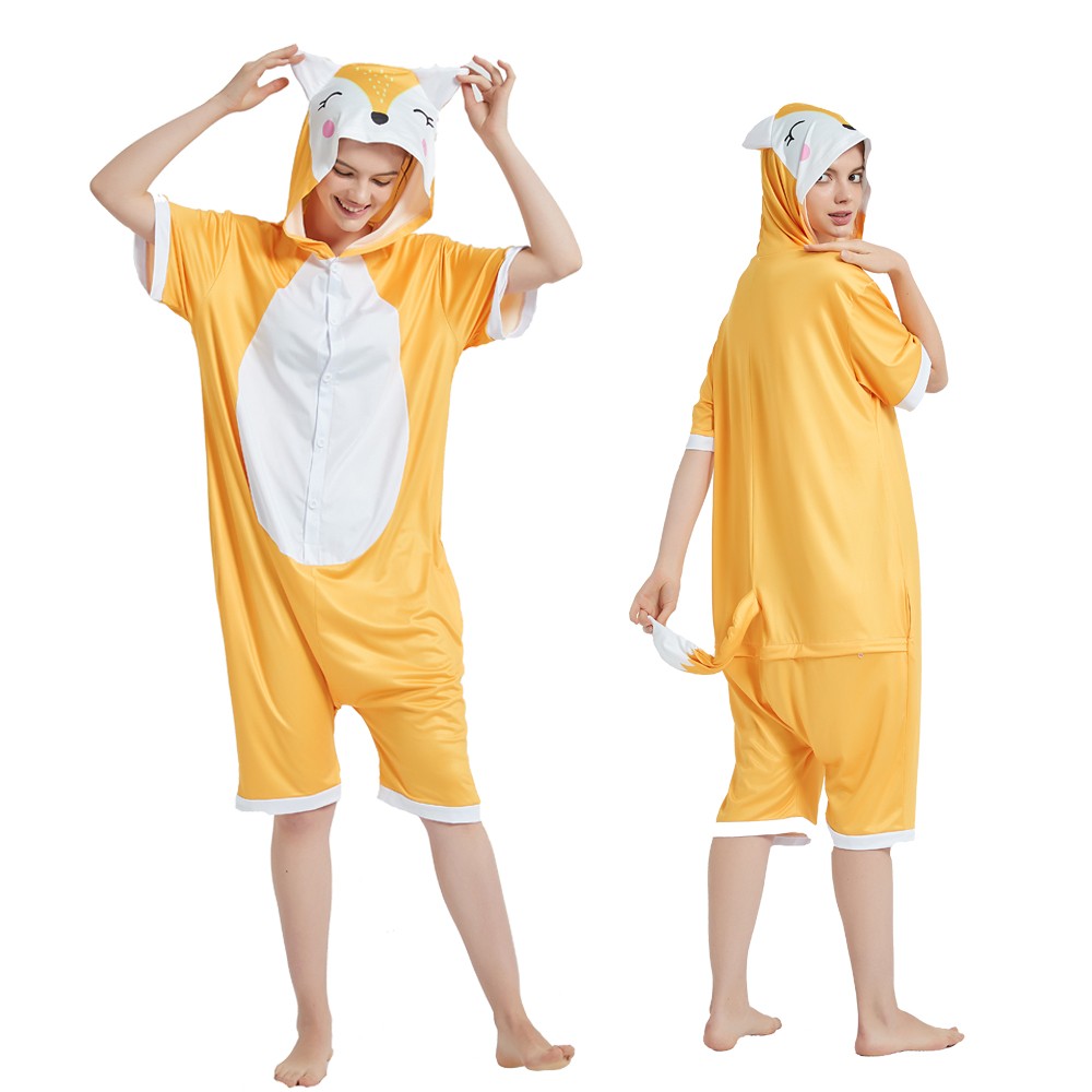 Fox Onesie Pajamas for Adult Short Sleeve Summer