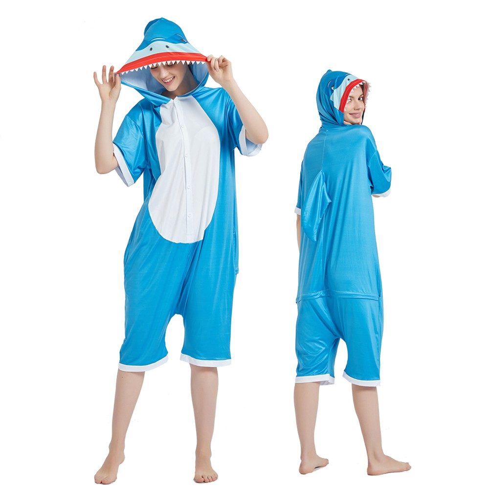 Shark Onesie Pajamas for Adult Short Sleeve Summer