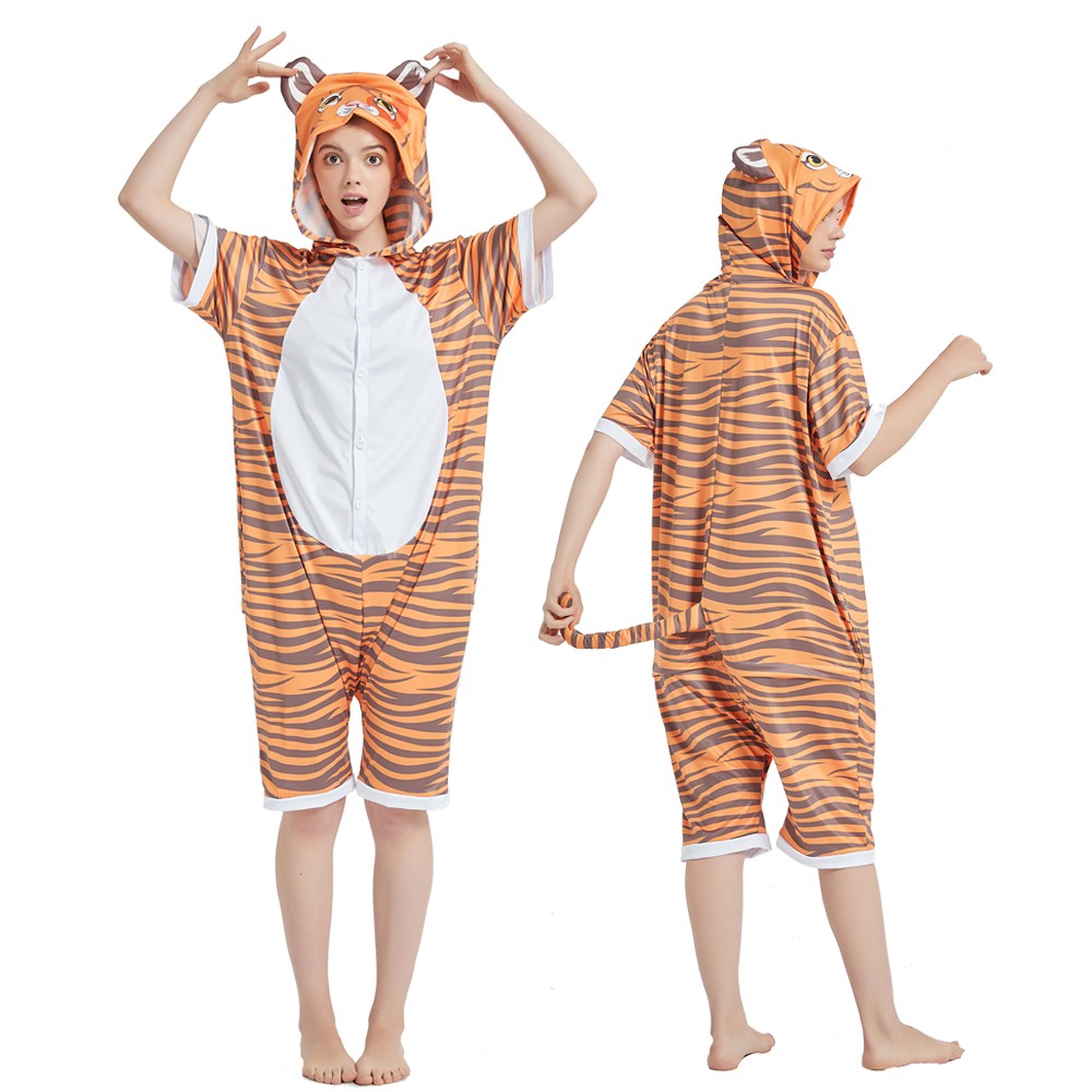Tiger Onesie Pajamas for Adult Short Sleeve Summer