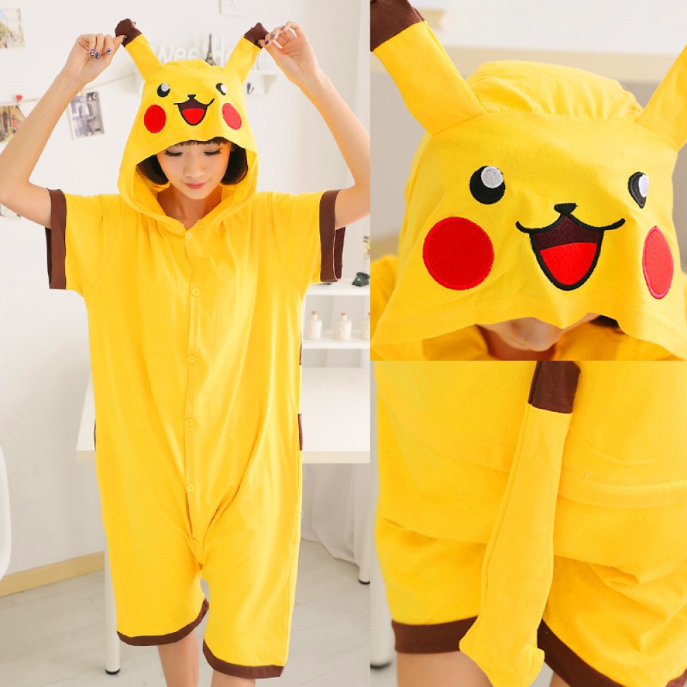Pikachu Onesie Pajamas for Adult & Teens Short Sleeve Summer