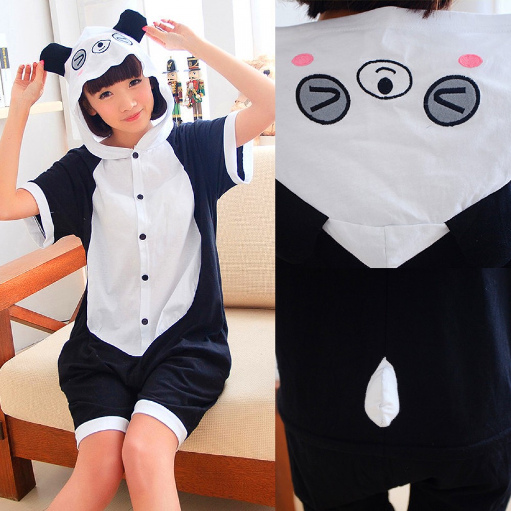 Panda Onesie Pajamas for Adult & Teens Short Sleeve Summer