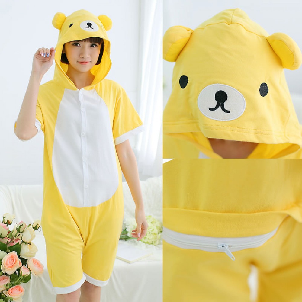 Bear Rilakkuma Onesie Pajamas for Adult & Teens Short Sleeve Summer