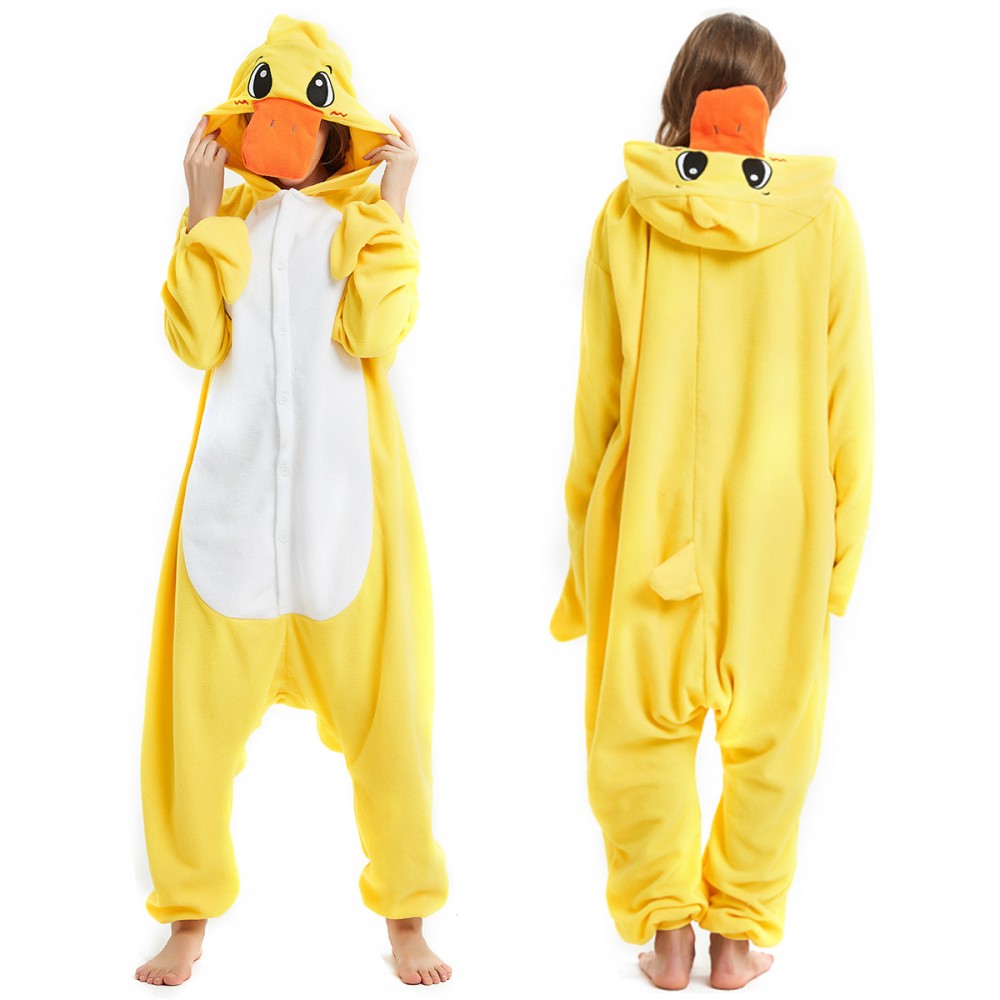 Yellow Duck Onesie Pajamas for Adult & Teens Animal Onesies