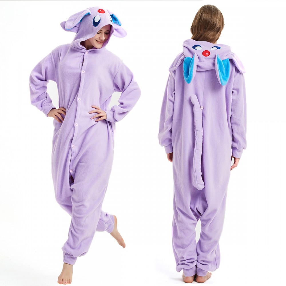 Espeon Onesie Pajamas for Adult & Teens Animal Onesies