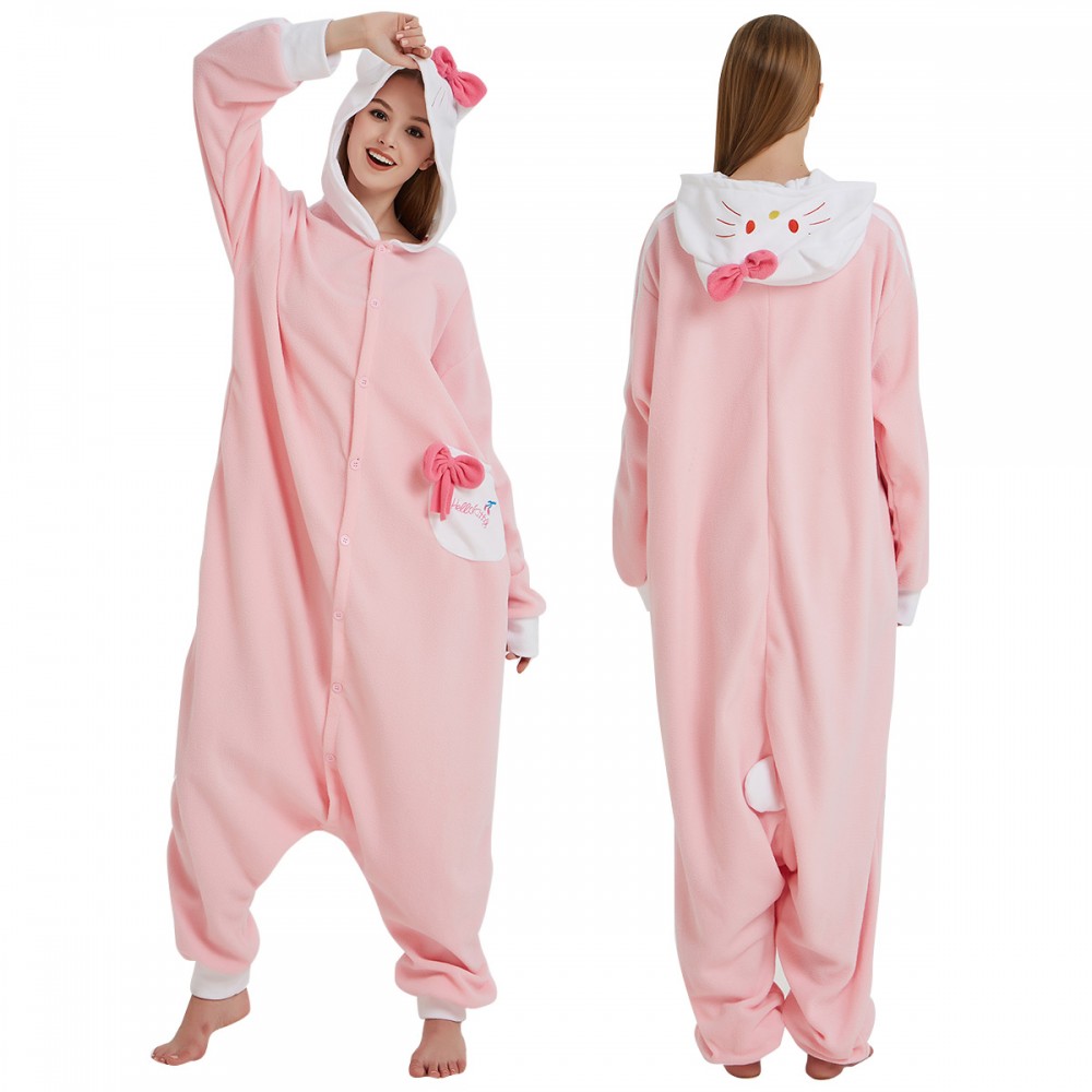 Pink Hello Kitty Onesie Pajamas for Adult & Teens Animal Onesies
