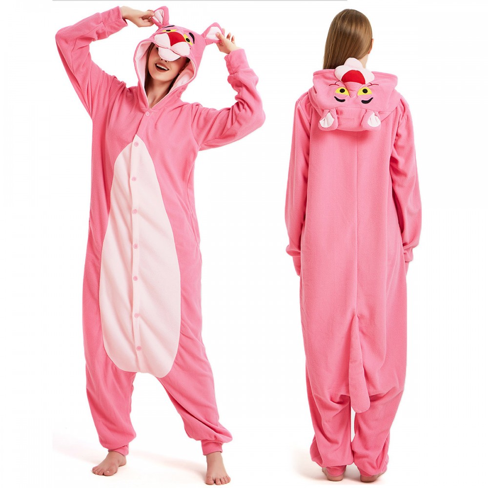 Pink Panther Onesie Pajamas for Adult & Teens Animal Onesies