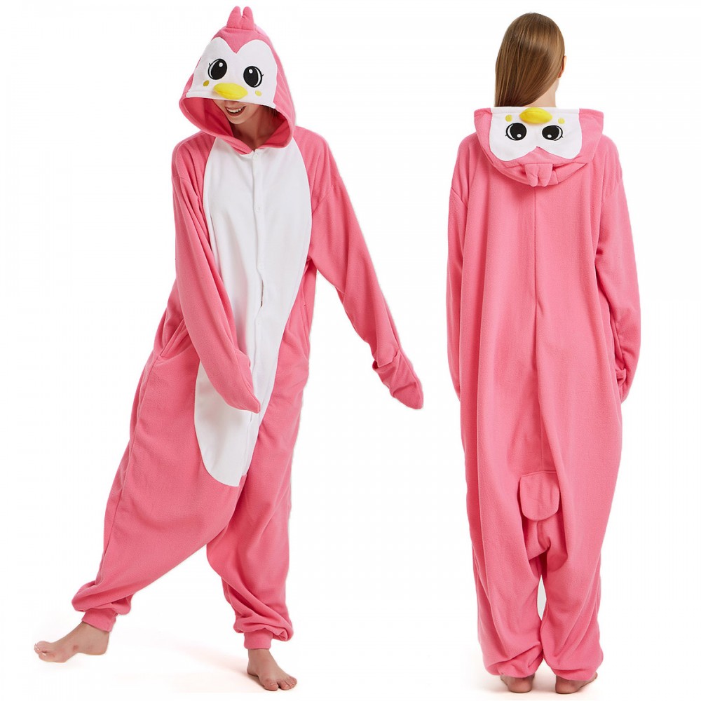 Pink Penguin Onesie Pajamas for Adult & Teens Animal Onesies