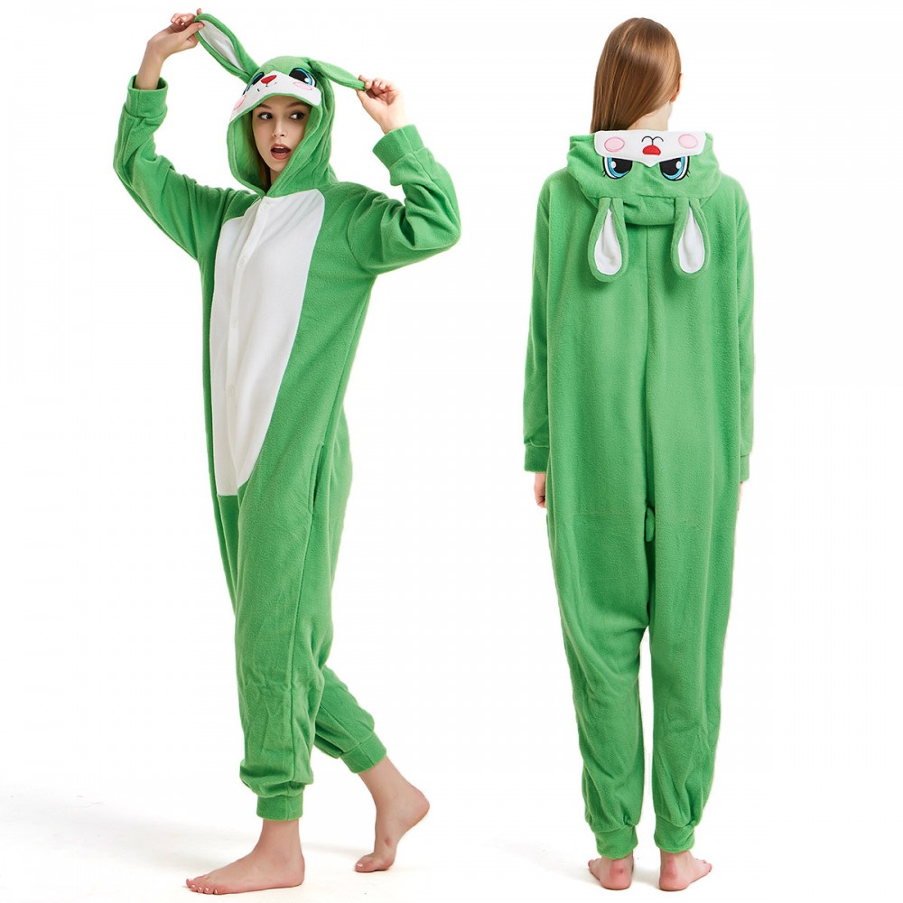 Green Rabbit Onesie Pajamas for Adult & Teens Animal Onesies