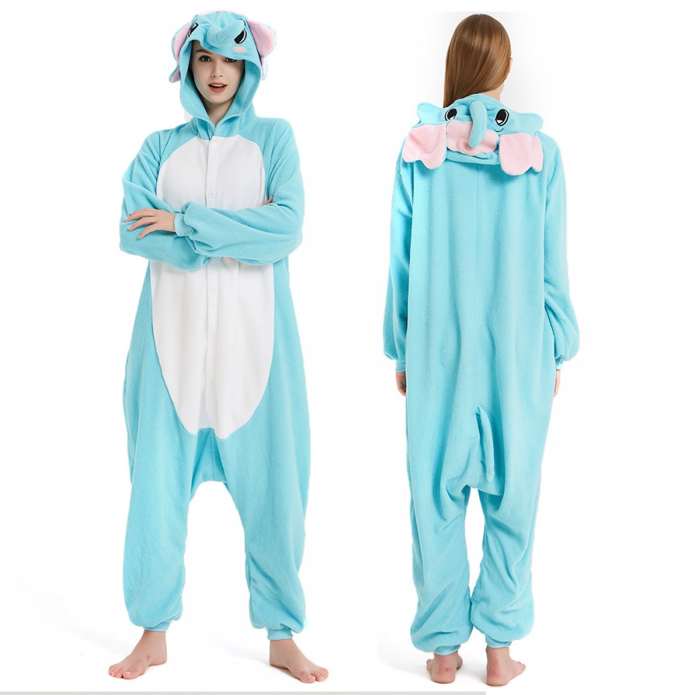 Blue Elephant Onesie Pajamas for Adult & Teens Animal Onesies