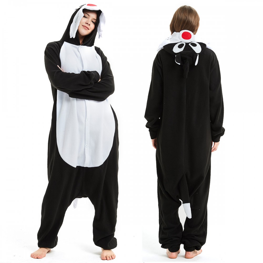 Black Wolf Onesie Pajamas for Adult & Teens Animal Onesies