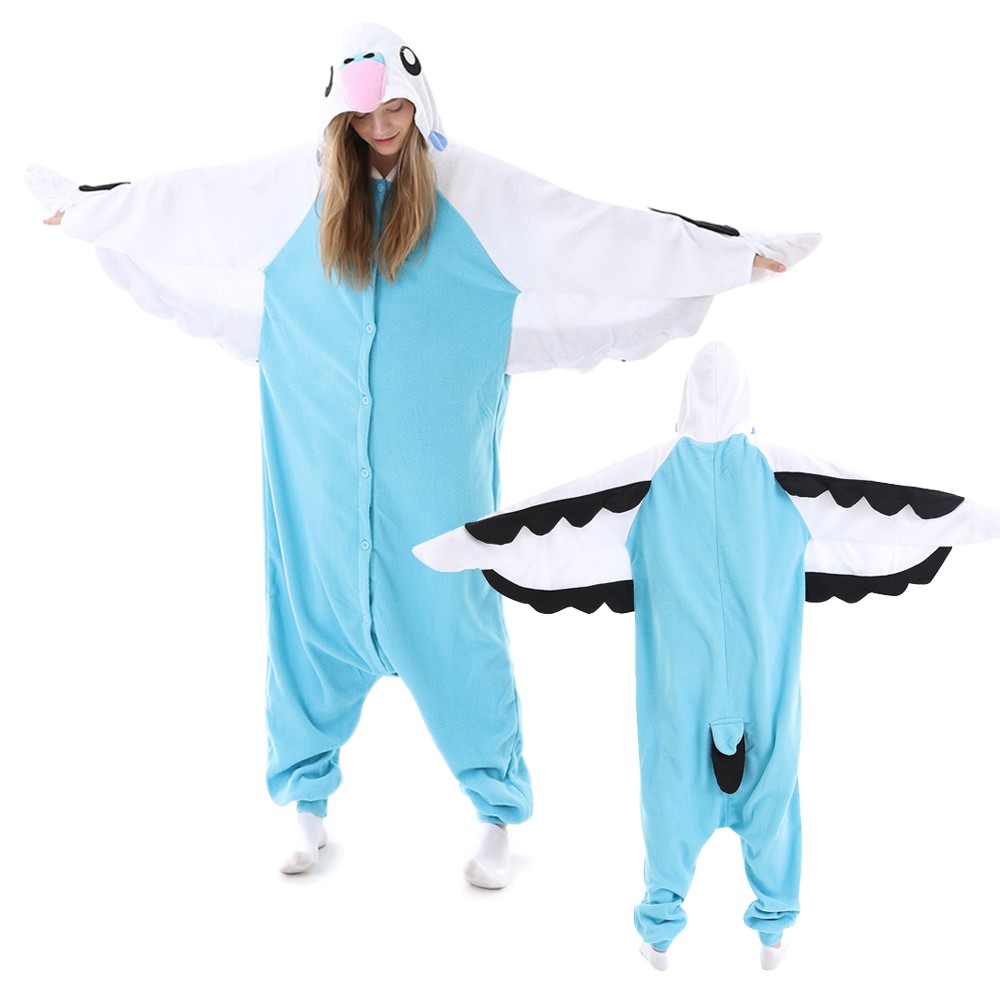 Blue Parrot Onesie Pajamas for Adult & Teens Animal Onesies