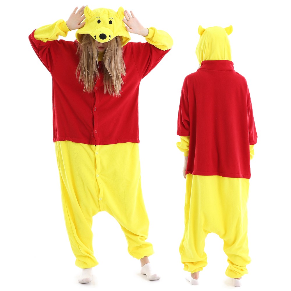 Winnie the Pooh Bear Onesie Pajamas for Adult & Teens Animal Onesies