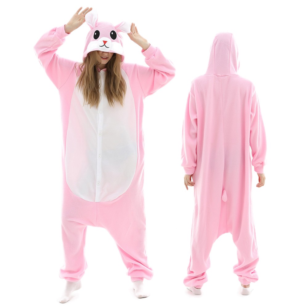 Pink Rabbit Onesie Pajamas Animal Onesies for Adult & Teens
