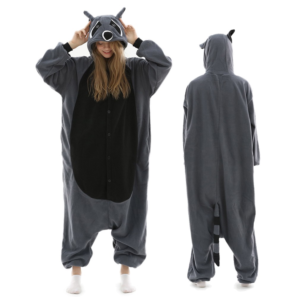 Raccoon Onesie Pajamas for Adult & Teens Animal Onesies