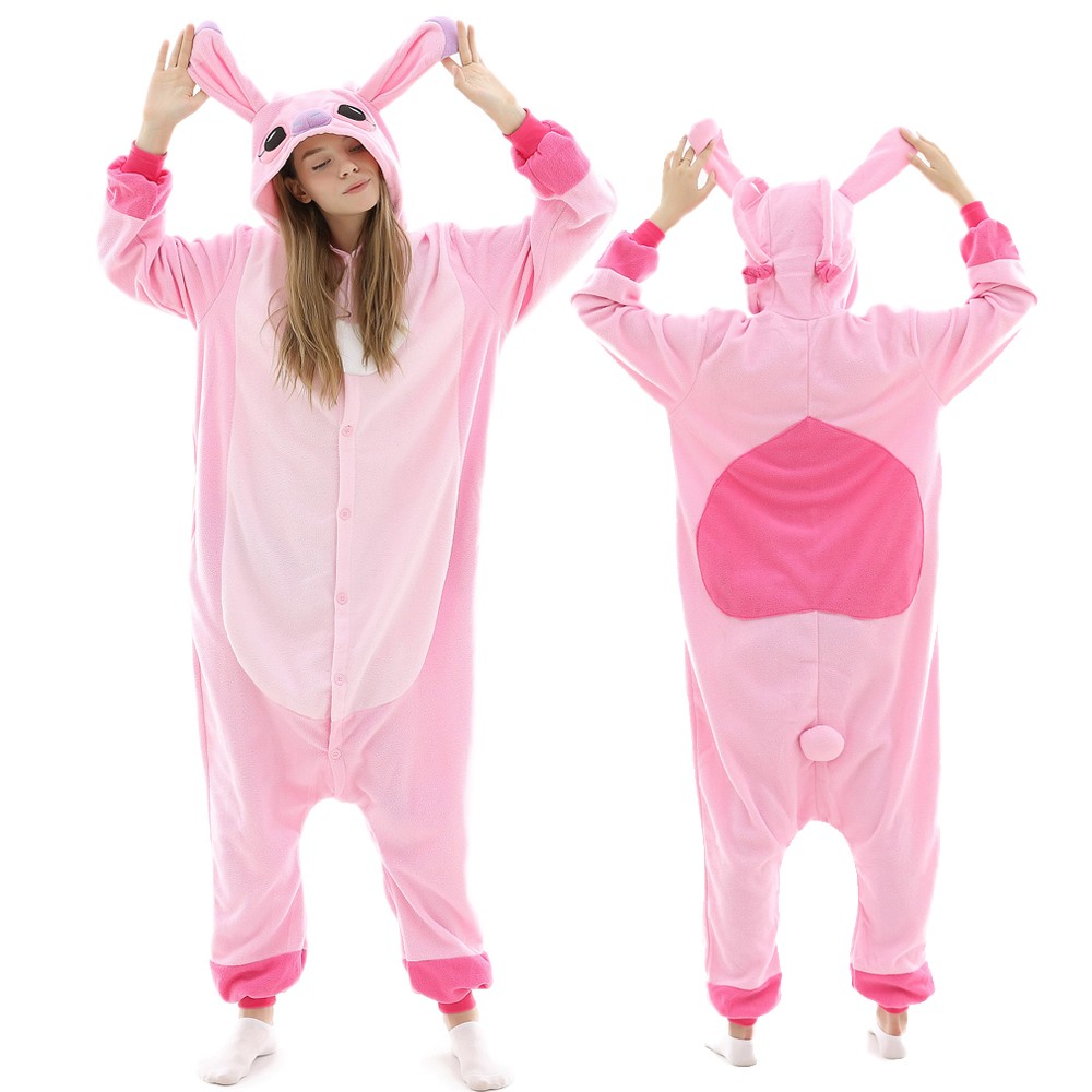 Pink Stitch Onesie Pajamas for Adult & Teens Animal Onesies