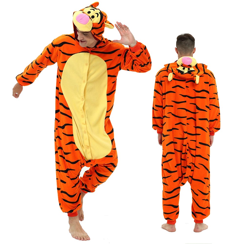 Tigger Onesie Pajamas for Adult & Teens Animal Onesies