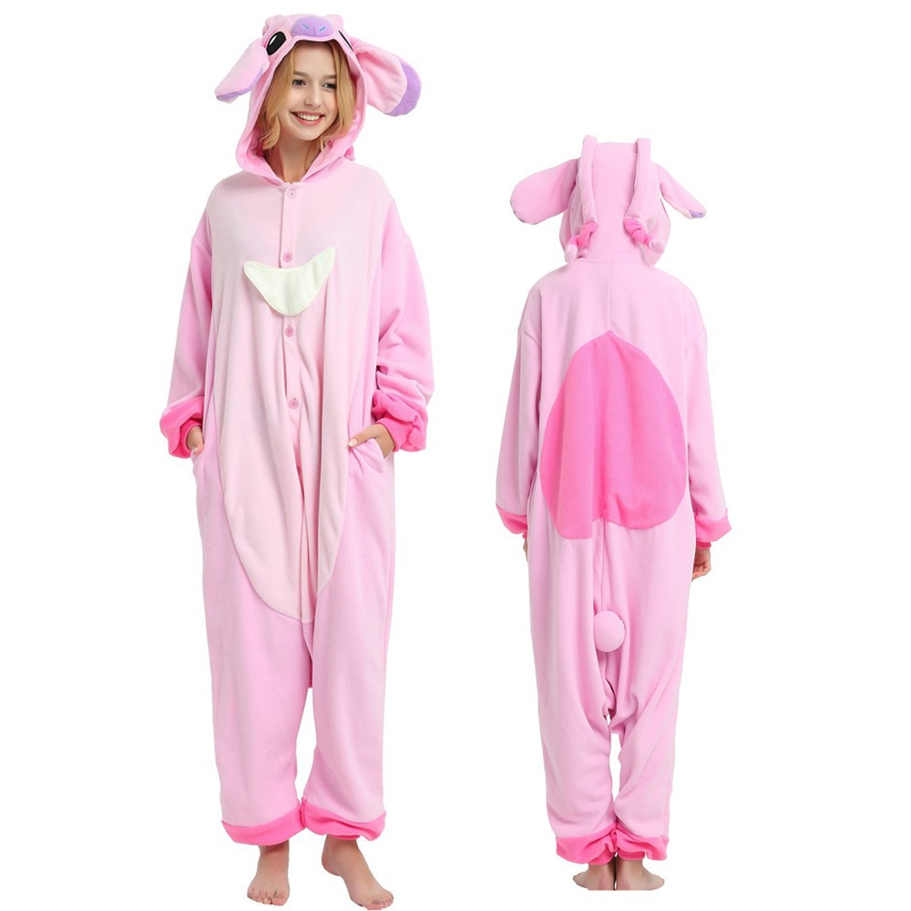 Pink Lilo & Stitch Onesie Pajamas for Adult & Teens Animal Onesies