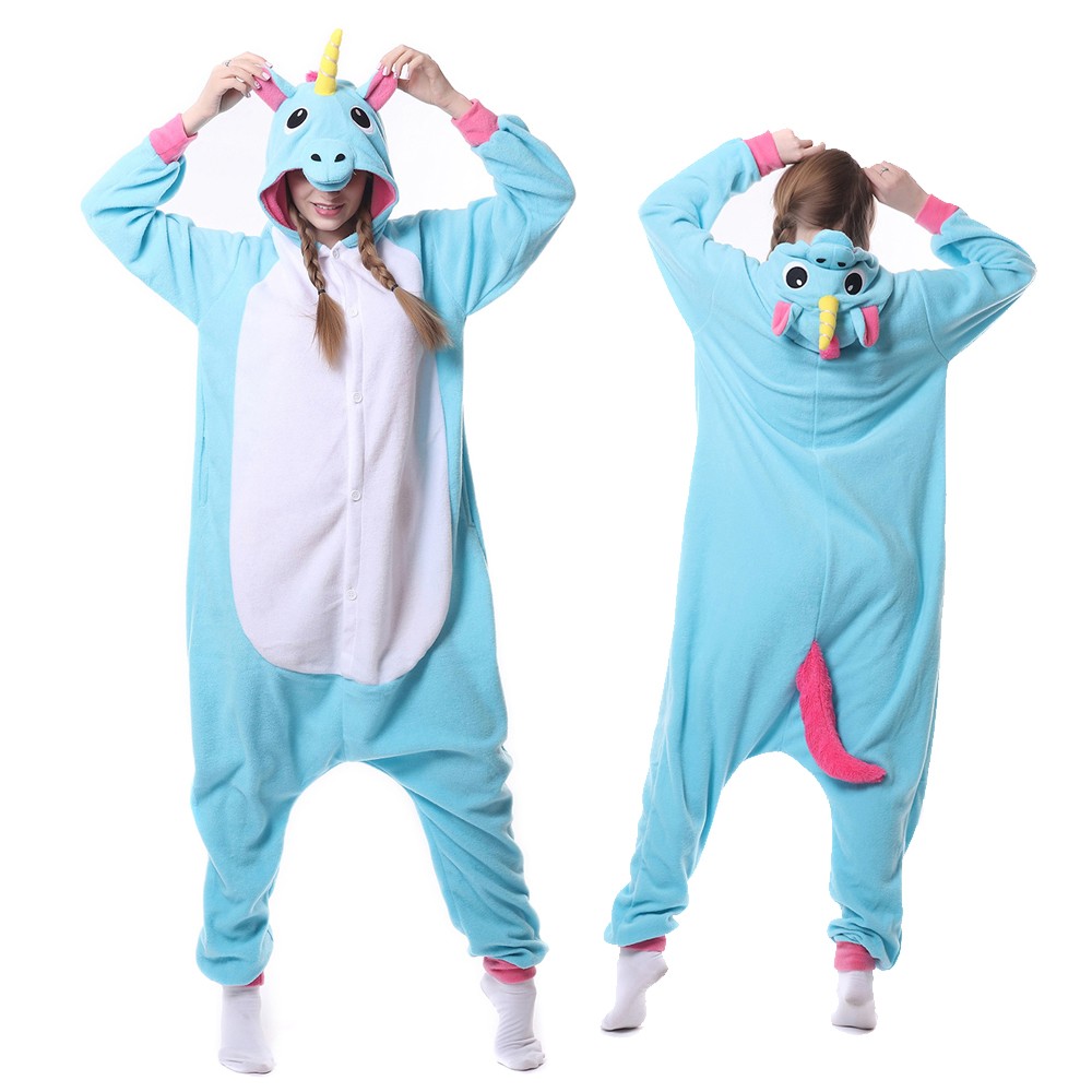Blue Unicorn Onesie Pajamas for Adult & Teens Animal Onesies