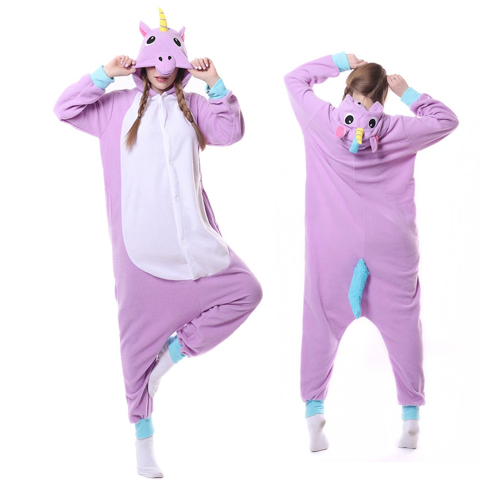 Purple Unicorn Onesie Pajamas for Adult & Teens Animal Onesies
