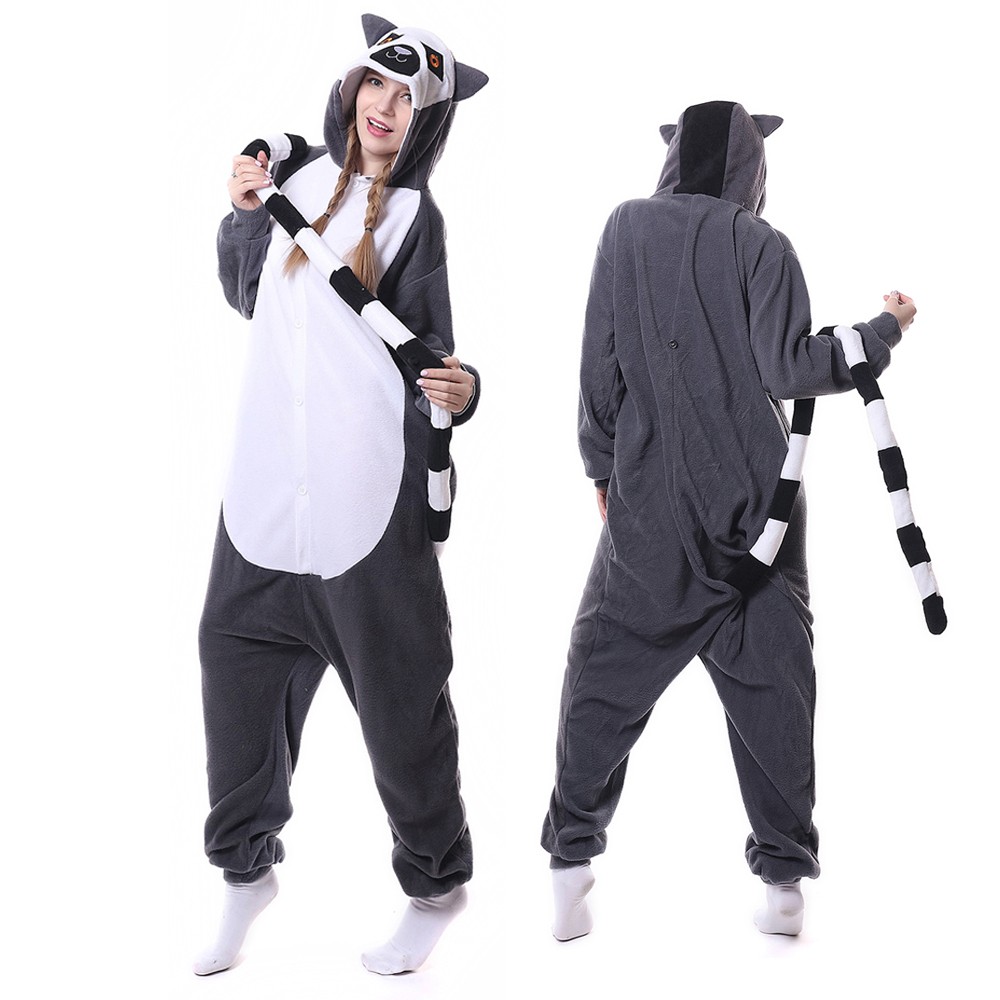 Lemur Onesie Pajamas for Adult & Teens Animal Onesies