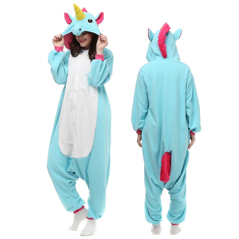Blue Unicorn Onesie Pajamas Animal Onesies for Adult & Teens