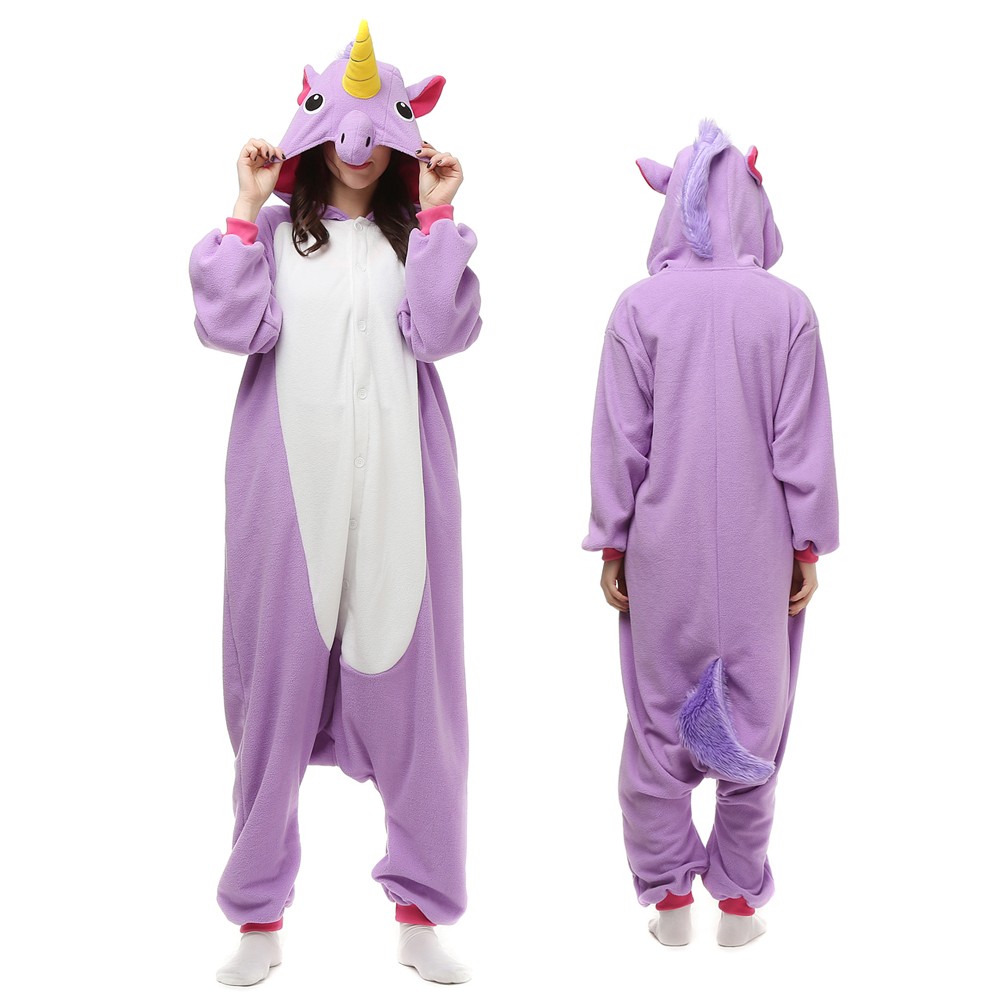 Purple Unicorn Onesie Pajamas Animal Onesies for Adult & Teens