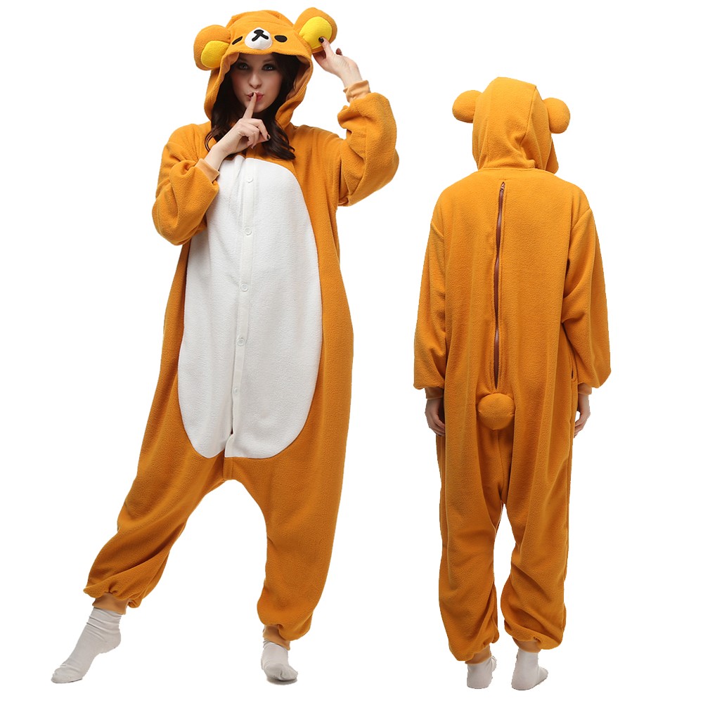 Rilakkuma Bear Onesie Pajamas for Adult & Teens Animal Onesies