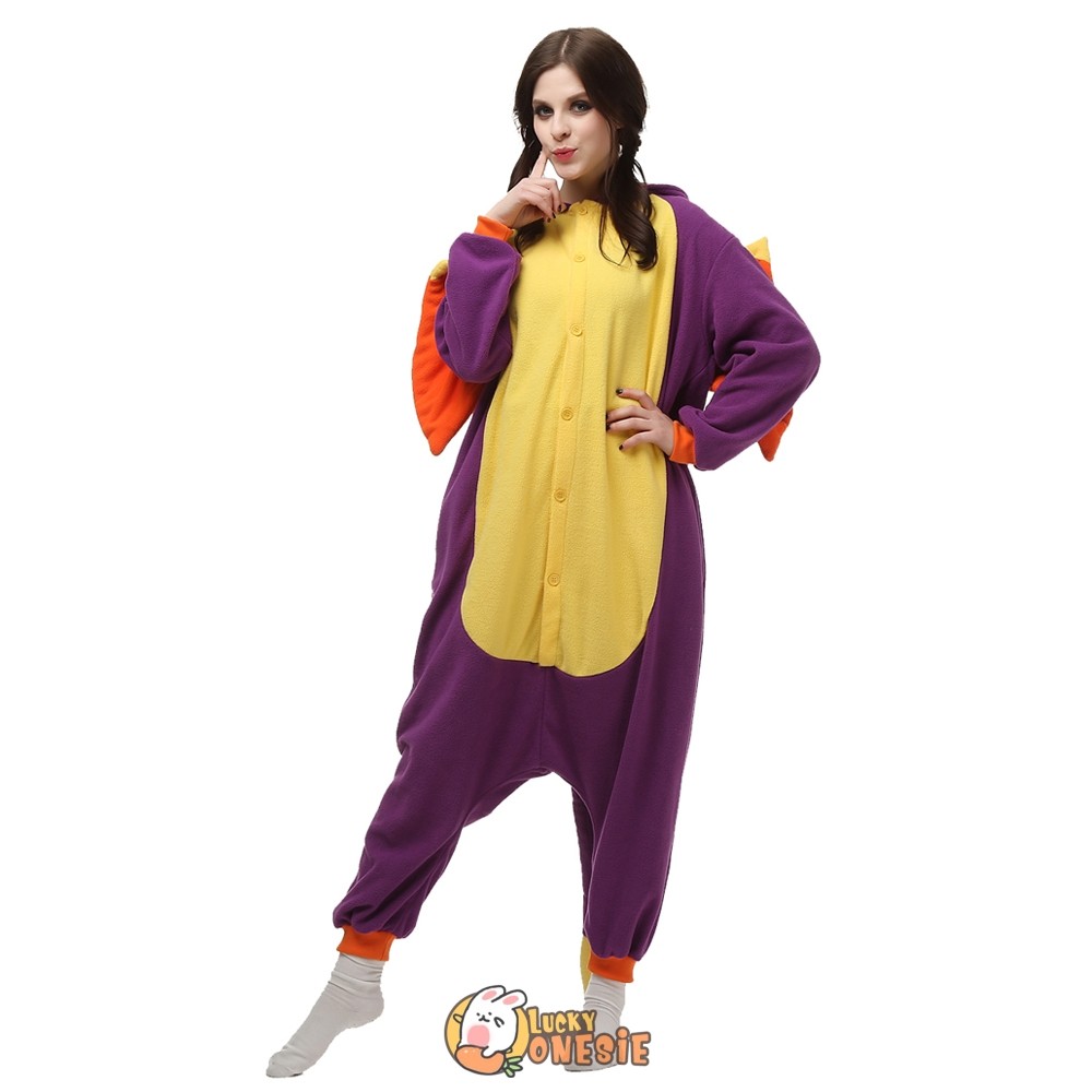 Purple Dragon Onesie Pajamas for Adult & Teens Animal Onesies ...