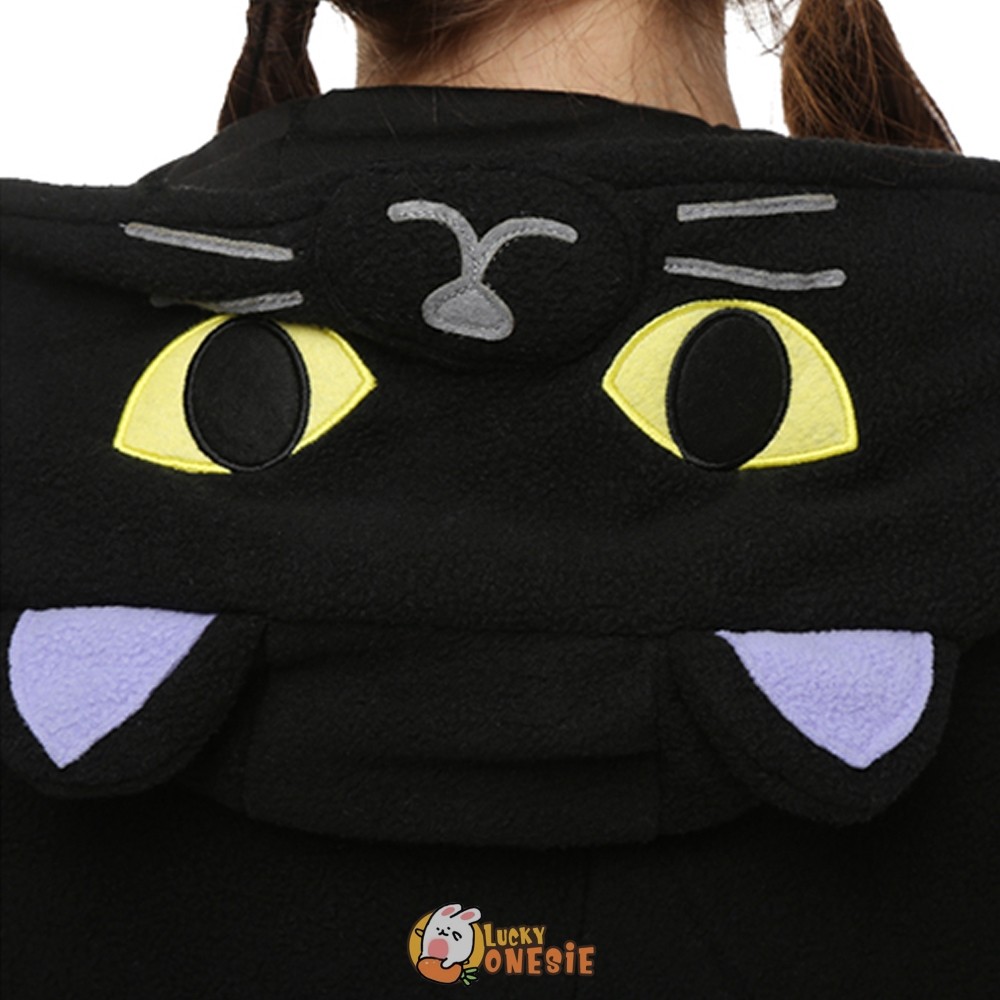 Midnight Cat Onesie Pajamas for Adult & Teens Animal Onesies ...
