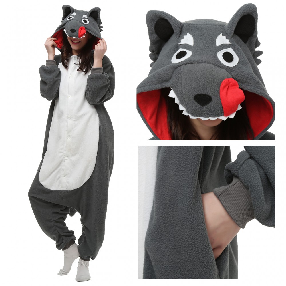 Wolf Onesie Pajamas Animal Onesies for Adult & Teens