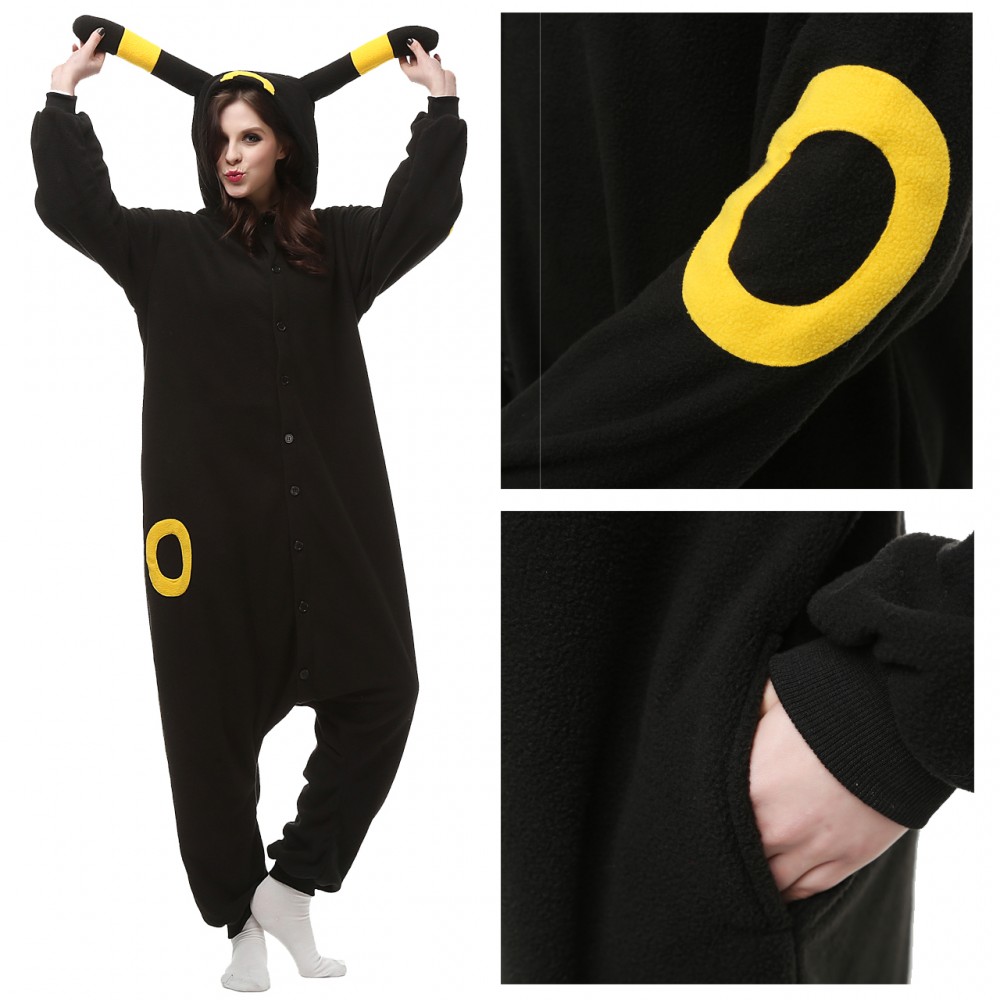 Yellow Umbreon Onesie Pajamas Animal Onesies for Adult & Teens