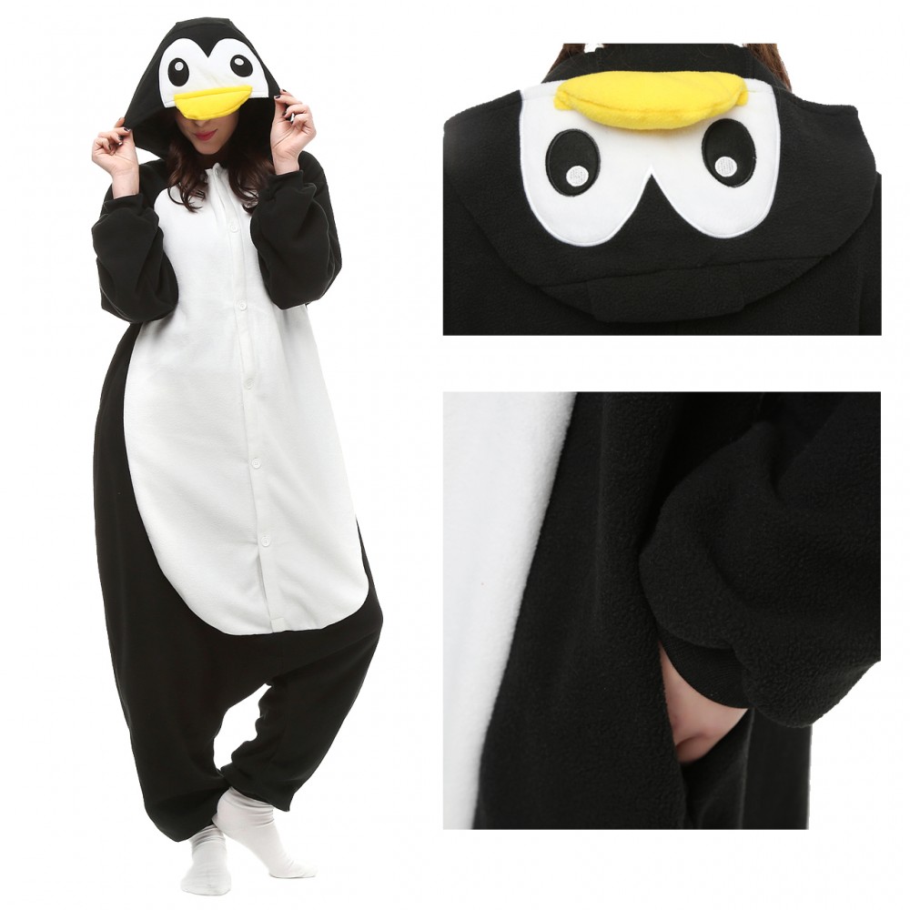 Black Penguin Onesie Pajamas Animal Onesies for Adult & Teens