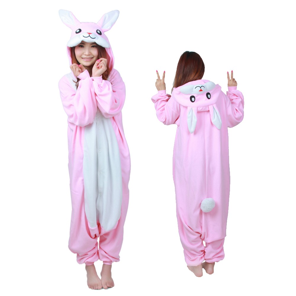Pink Bunny Onesie Pajamas Animal Onesies for Adult & Teens