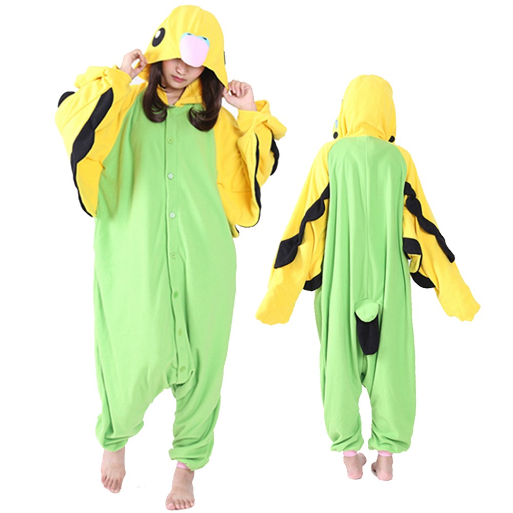Green Parrot Onesie Pajamas Animal Onesies for Adult & Teens