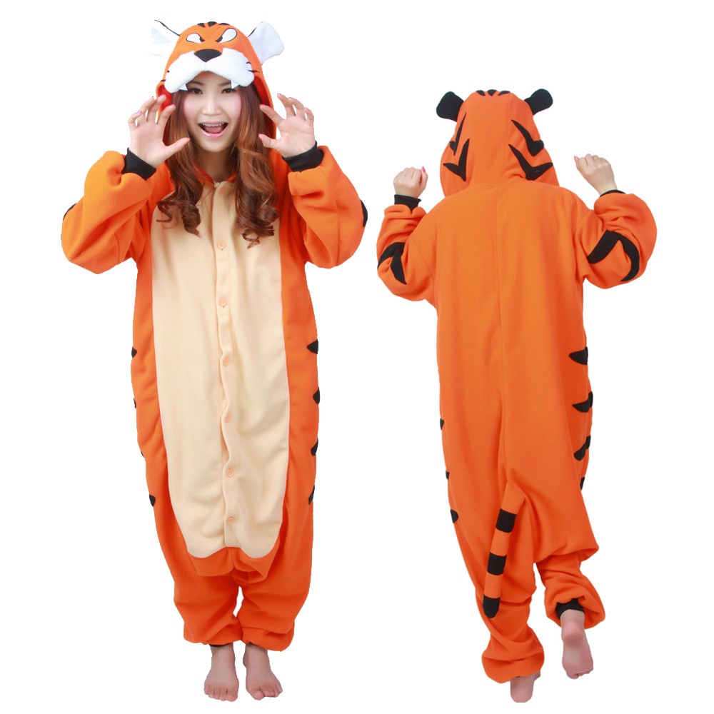 Orange Tiger Onesie Pajamas Animal Onesies for Adult & Teens